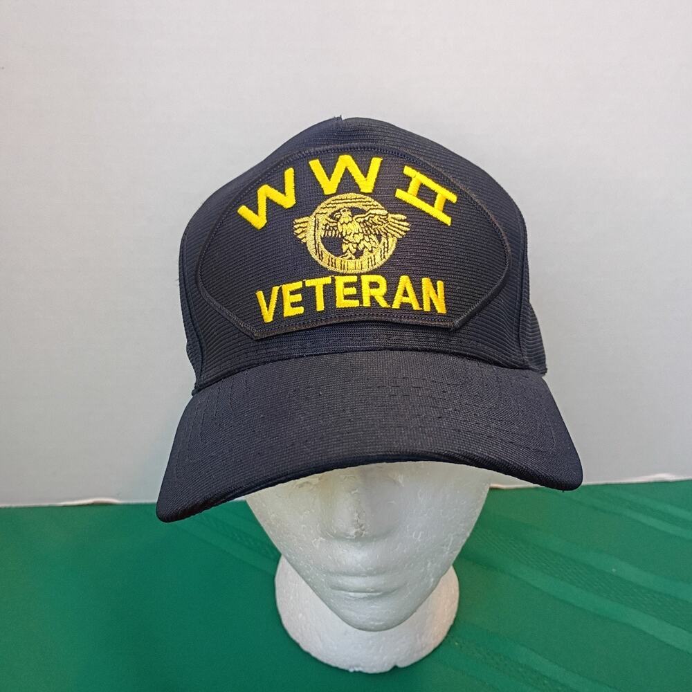 Vintage WWII Veteran Blue Eagles Crest Snapback Baseball Hat Cap Made In USA